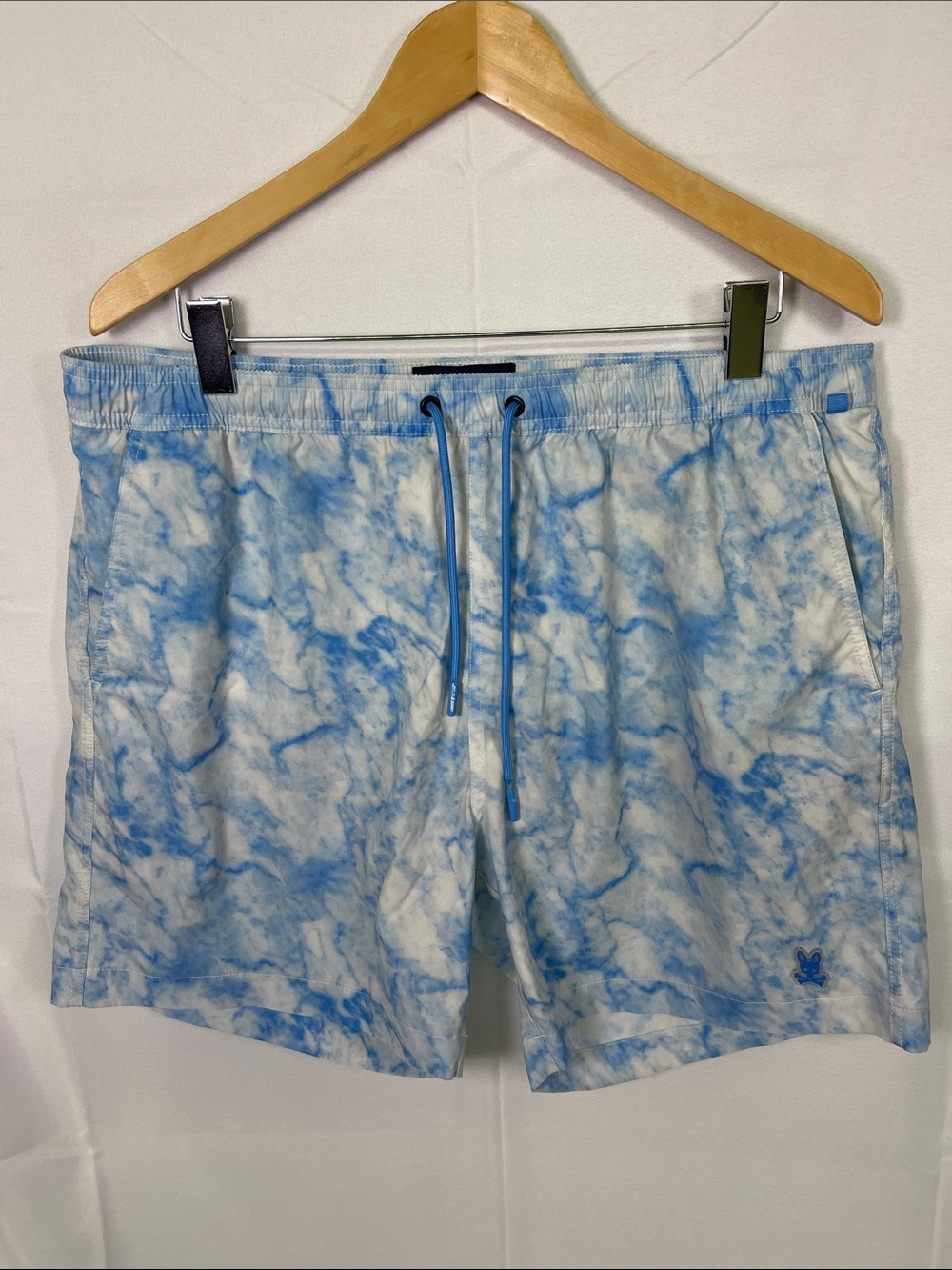Psycho Bunny Light Blue Marble Swim Trunks